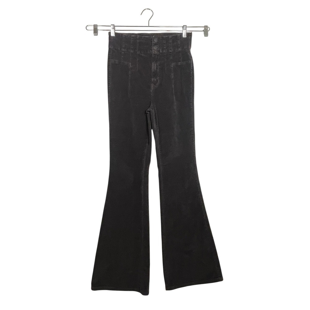 We The Free Jayde 29 Charcoal Gray Corduroy High Rise Flare Pants Boho 70s